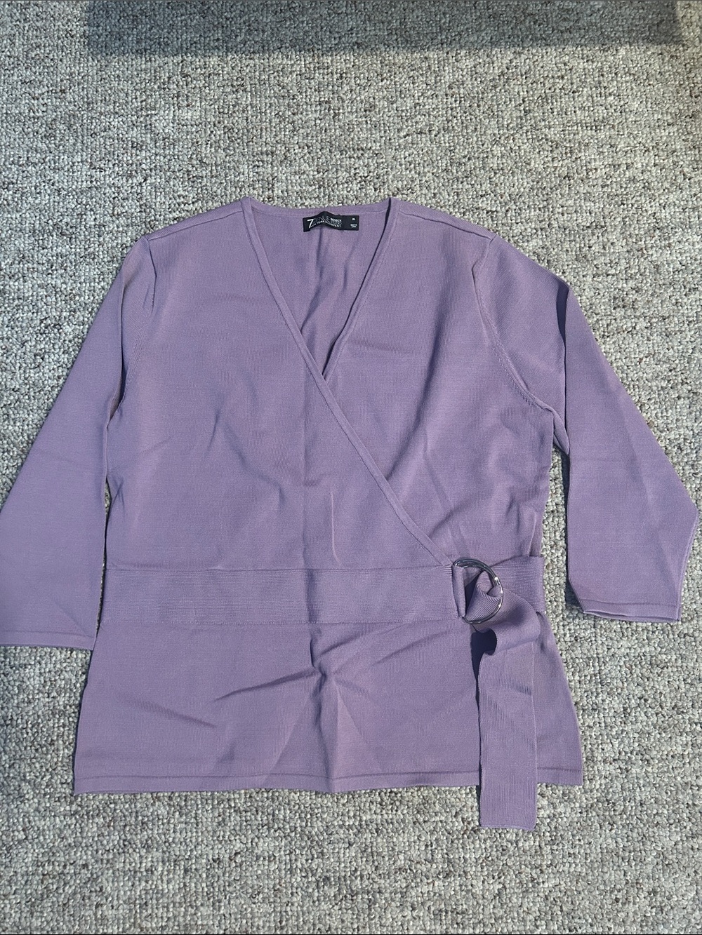 New York & Company Lavender Wrap Top